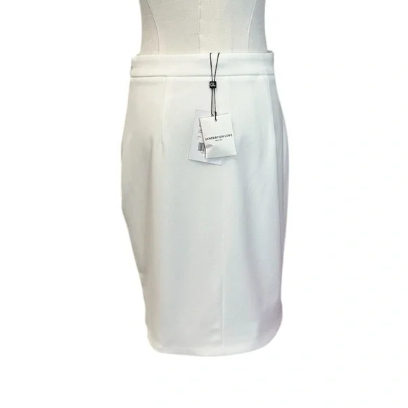 GENERATION LOVE Tanya Crepe Skirt White Side Slit Women Size 4 $265 MSRP NWT - Picture 10 of 16